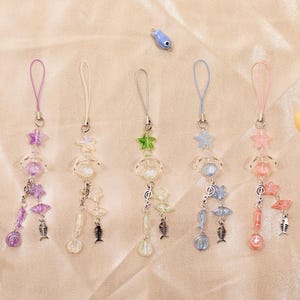 Sea Jellyfish Beaded Keychain, Ocean-Inspired Bag Charm, Handmade Accessory, Y2K Aesthetic Gift For Her, Beach Phone Charm