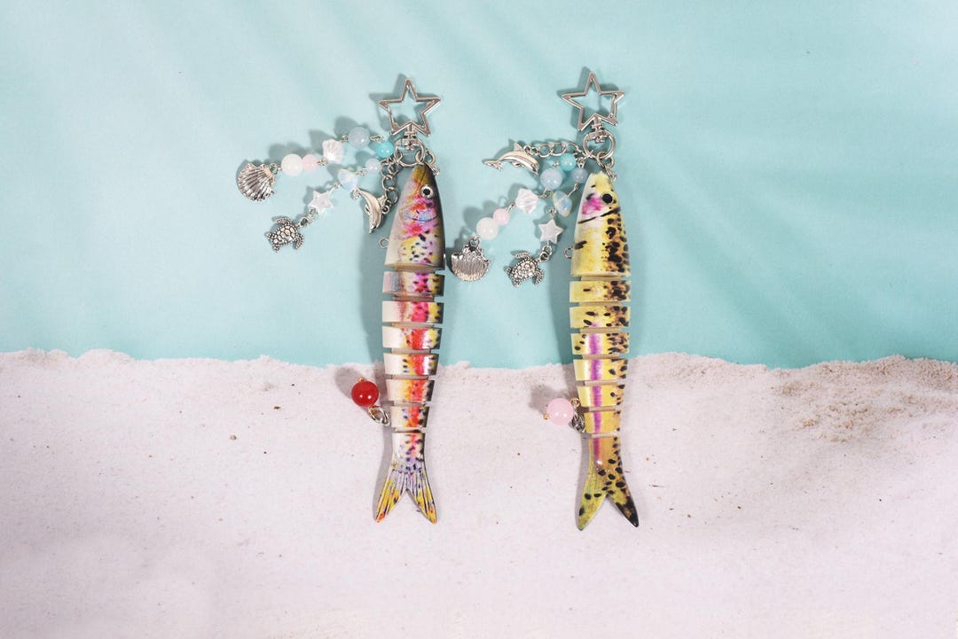 Type3.fish Lure Keychain With Charm, Fish Bait Keychain, Fishing ...