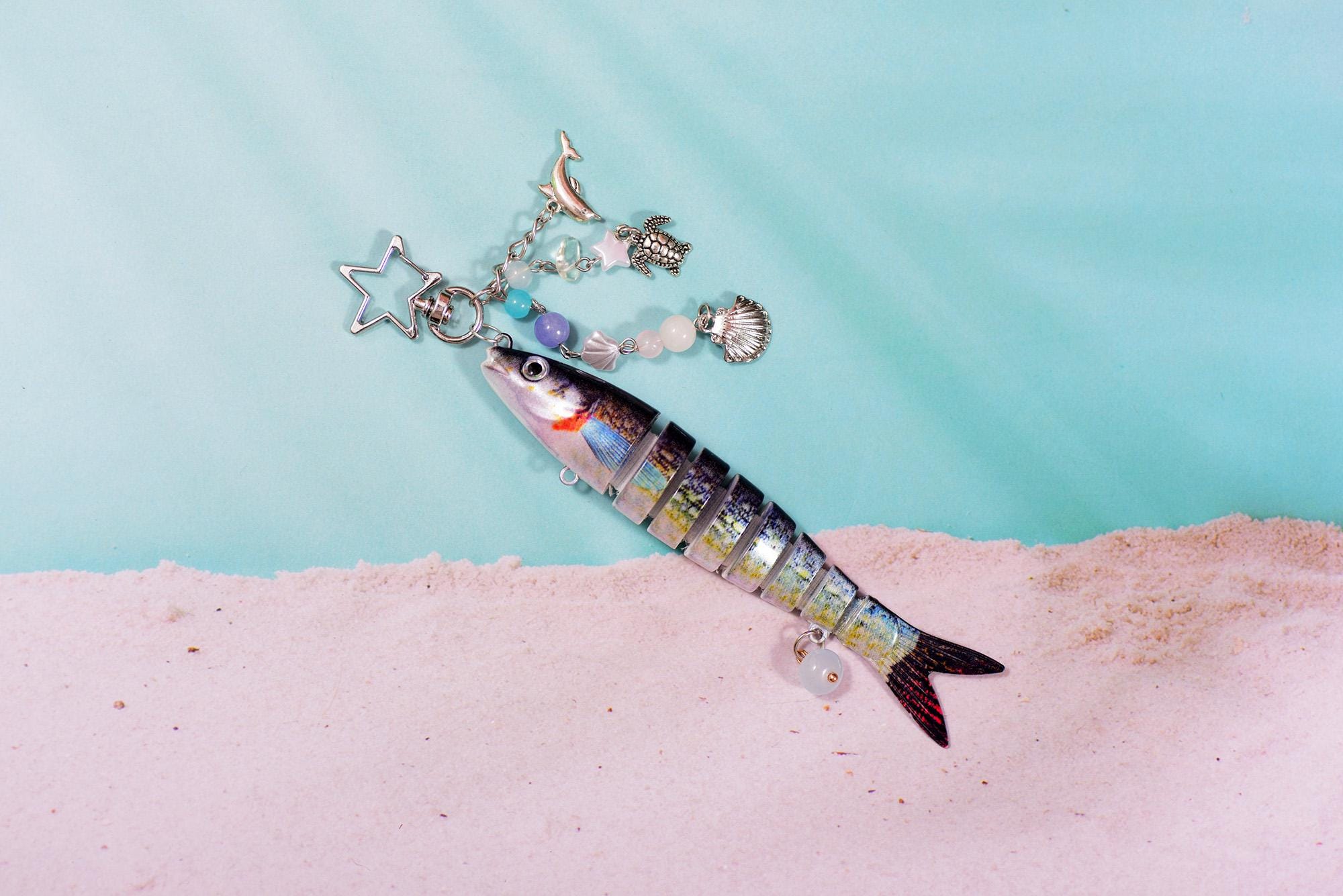 Fish Lure Keychain With Charm, Fish Bait Keychain, Fishing