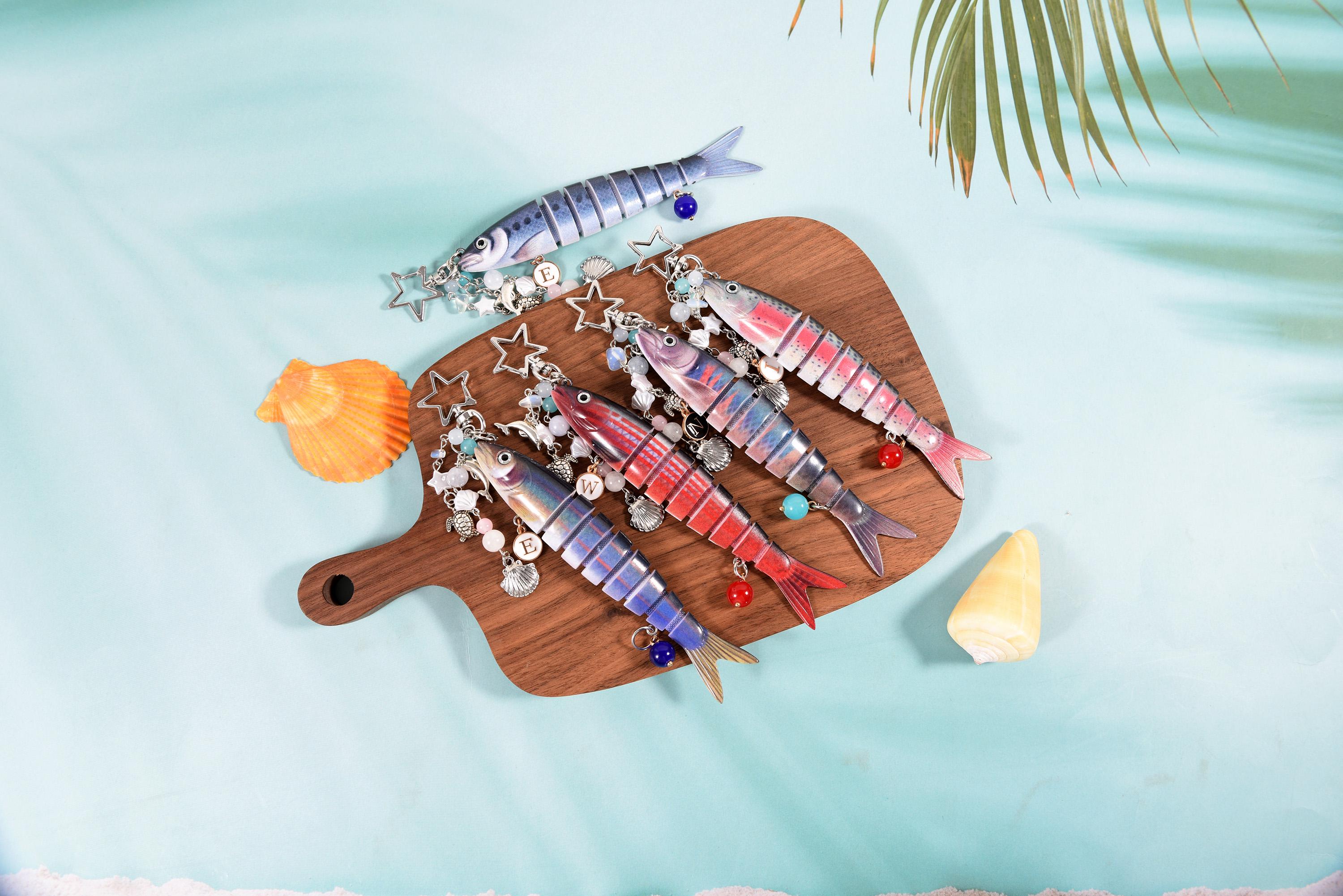 Type 2 Fish Lure Keychain With Charm, Fish bait keychain, Fishing Keychain, Gift For Father