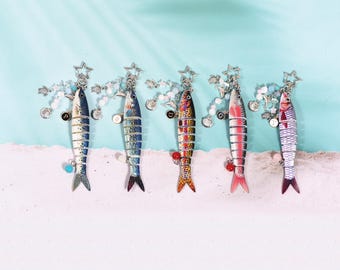 Benutzerdefinierte Fisch Schlüsselbund, erste Schlüsselbund, Fisch Anhänger, Perlenschmuck, Fisch Taschenanhänger, Geschenk für Fischer, niedlicher Schlüsselbund, Glücksschlüsselbund