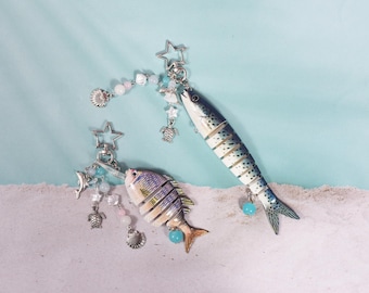 Parent-child Fish Lure Keychain, Fish bait keychain, Fishing Keychain, Fish Bag Charm, Gift For Father