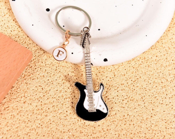 Personalized Guitar keychain With Name, Novelty Keychain, Gifts For Guitar Lovers, Music Keychain