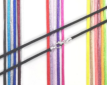 Bling Jewelry Pink 1MM Thin Satin Silk Necklace Pendant Cord for Women for Men Teen Silver Plated Lobster Claw Clasp More Lengths Bling Jewelry Pink 1MM Thin Satin Silk Necklace Pendant Cord for Women for Men Teen Silver Plated Lobster Claw Clasp More Lengths