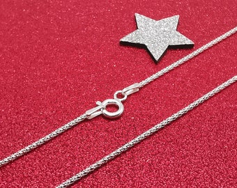 Collier de chaîne Coreana en argent sterling 925 en argent sterling (1,3 mm de largeur) 16 pouces (41 cm) 1,8 grammes