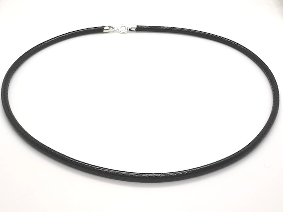 Black cotton cord necklace deals