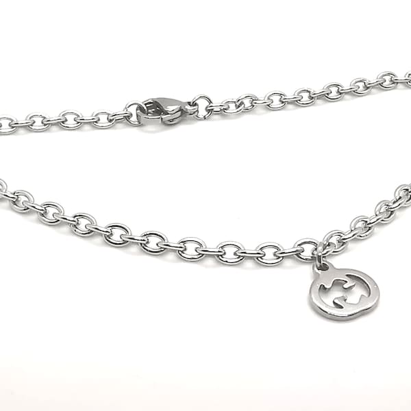 Halloween! ~ 3mm Stainless Steel Cable Chain With Pumpkin Charm ~ Choose Length For Either A Bracelet or Anklet Ankle Chain