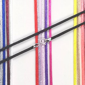 2mm Soft Fabric Silk Style Cord Necklace For Pendant ~ Sterling Silver Ends and Spring Ring Clasp Choose Your Colour & Length. Made To Order