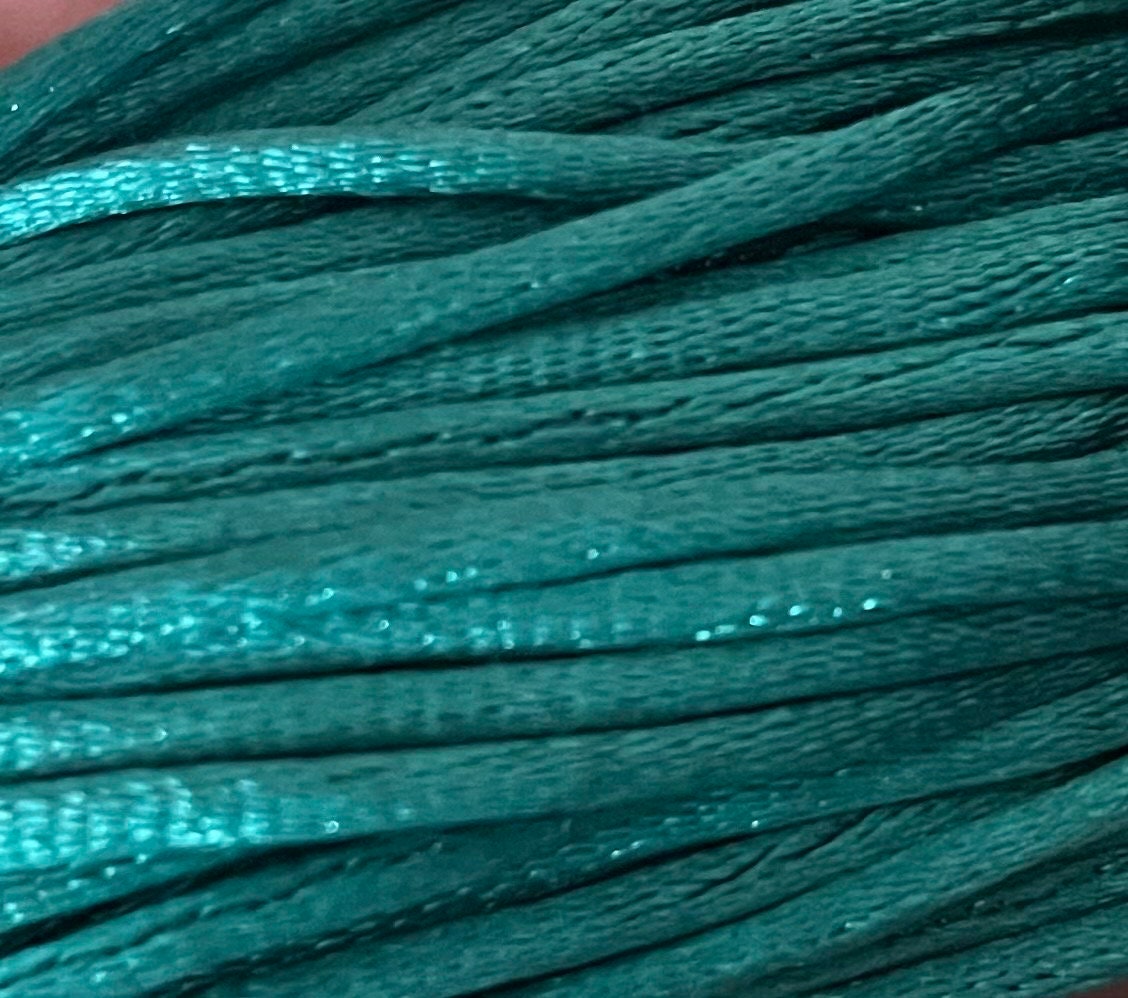 Handmade 2mm Silk Style Soft Fabric Cord Necklace With Sterling Silver Spring Clasp - 14 To 19 Inches