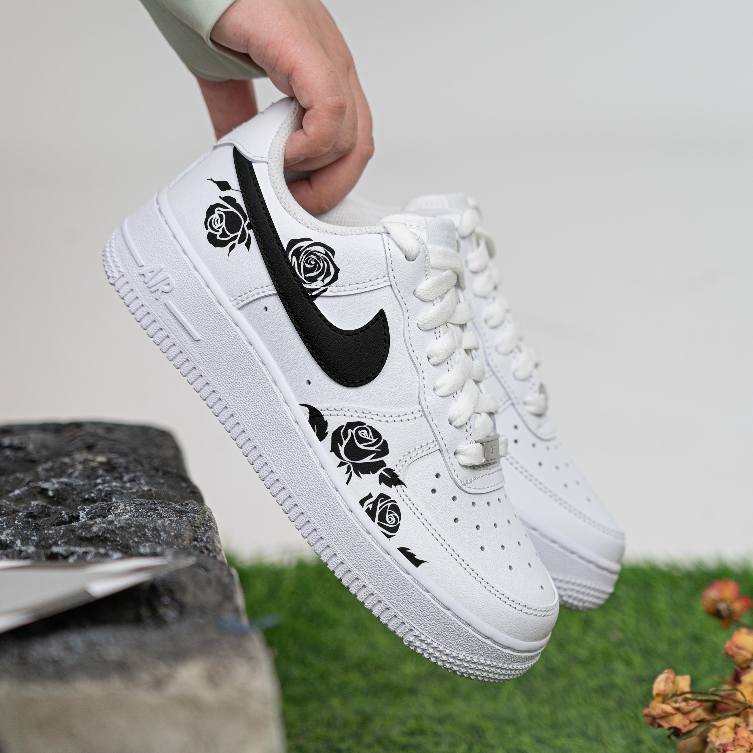 air force 1 black with rose