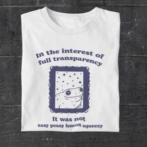 In the Interest of Full Transparency Shirt, Funny frog shirt, frog meme shirt, retro frog t-shirt, funny toad shirt, silly shirts, frog tee