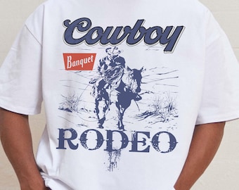 Cowboy Rodeo Shirt, Cowboy Banquet T-Shirt, Wild West Tee, Western Shirts, Southern Style Shirt Vintage Style Tshirt, Womens Graphic Tee