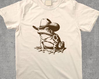 Vintage Cowboy Frog Shirt, Funny Western Rodeo Frog Tshirt, Retro 90s Graphic Tee, Weirdcore, Meme Shirt, Gag Gift, Y2k tshirt