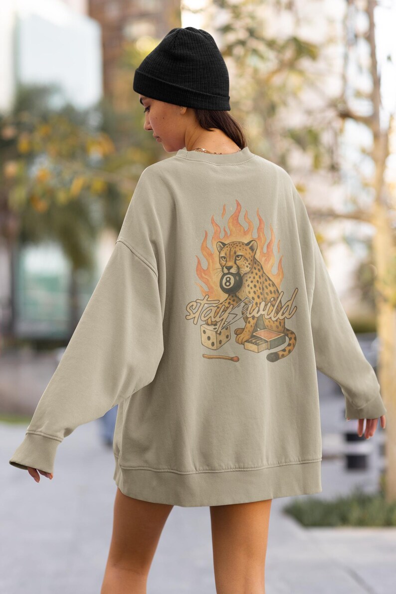 Stay Wild Sweatshirt - Traditional Tattoo Graphic Crewneck Womens Grunge Style Sweat Shirts Yallternative Aesthetic Streetwear Gift image 4