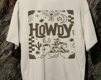 Comfort Colors Howdy Shirt Western Country Shirt Cowboy Cowgirl Shirt Trendy Western Shirt Southern Shirt Country Concert Texas Shirt