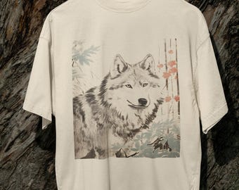 Vintage Style Wolf Shirt, Grey Wolf Graphic tee, retro wolf tshirt, wolf art print shirt, vintage animal tee, cool wolf shirts, wolves tee