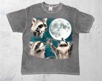 Vintage 90er Jahre Waschbär Shirt | Retro 90er Jahre Y2K 2000er Jahre Ästhetik, lustiges Trash Panda Meme T-Shirt, süßes übergroßes Boho Tee, Waschbär Geschenke, Trashcore