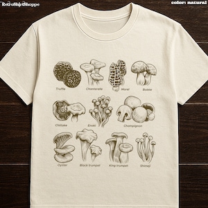 Vintage Mushroom shirt, Nature Lover t-shirt, Mushroom Collector, Gardener tshirt, Aesthetic Cottage Core Shirt Gift for Mushroom Lover
