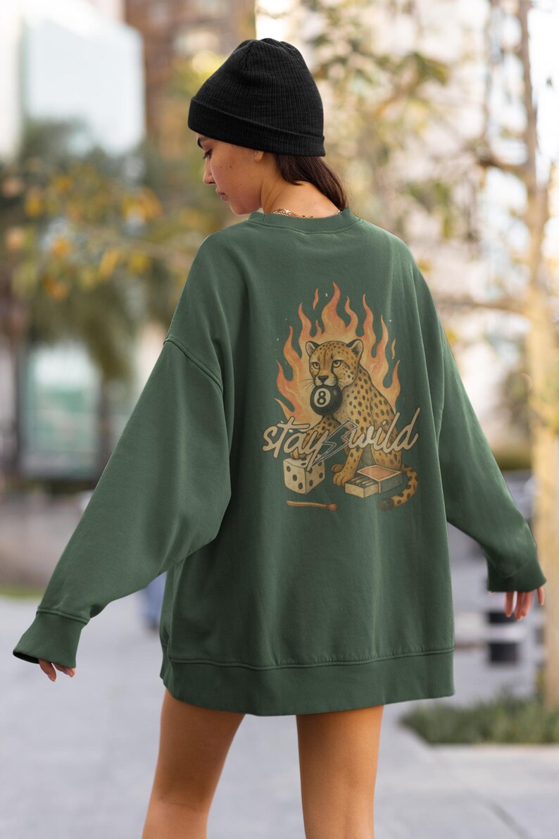 Stay Wild Sweatshirt - Traditional Tattoo Graphic Crewneck Womens Grunge Style Sweat Shirts Yallternative Aesthetic Streetwear Gift image 6