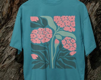 Boho Flower Shirt Botanical tshirt boho Tee wildflower shirt plant shirt retro floral T-shirt gardener trendy gifts, flower print boho tee
