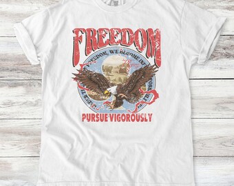 Comfort Colors Brand Patriotic Shirt - Freedom Shirt American Graphic Tee Republican Gift Patriotic Gifts for Men Womens American Shirt