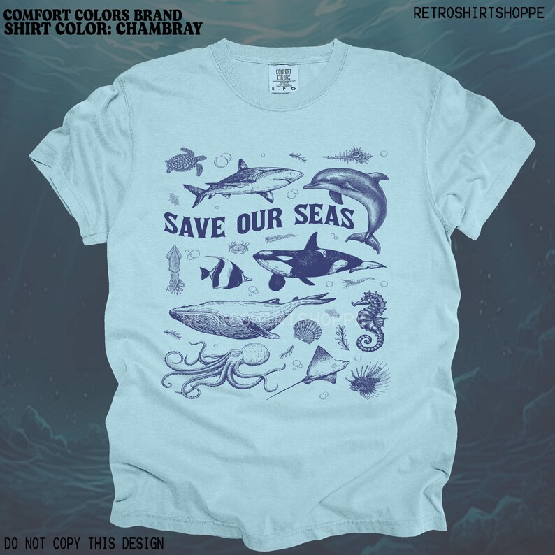 Save Our Seas T-shirt, Vintage Ocean Animals Shirt Comfort Colors ...