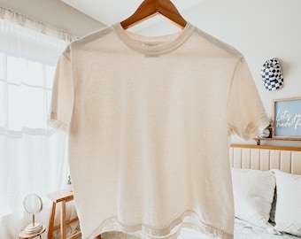 Comfort Colors Boxy T-shirt, Enfärgad Crop Top Comfort Colors Brand Boxy Tee Bulk T-shirts Blank mjuk bomull Crop Top Sommar-T-shirts