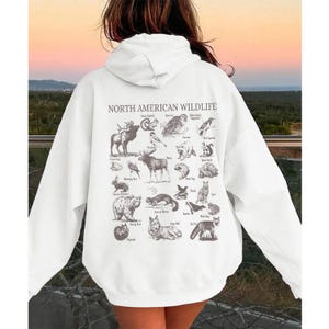North American Wildlife - Hoodie Gift for Her Hoodies and Sweatshirts Women's Oversized Hoodie Granola Girl Gifts Hiking Gift Nature Gifts