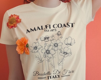 Amalfiküste Blumenhemd, Italien T-Shirt, italienischer Sommer Hemd, italienisches Küstent-stück, Positano Hemd, Italien Hemd la dolce Vita, Italien Urlaub