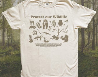 Protect Our Wildlife T-Shirt, North American Animal Lover Shirt, Forest Animals Tshirt, Nature Lover Gift, Respect the Locals Tee Comfort