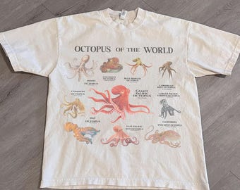 Octopus of The World Shirt, Octopus Shirt, Cephalopod t-shirt, ocean animals shirt, octopus graphic tee, marine animal tee, retro animal tee