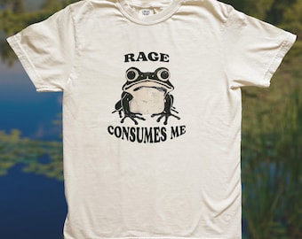 Rage Consumes Me Frog Shirt Frog Pond, Retro Funny Frog Shirt, Meme tshirt, funny graphic tee frog silly t-shirt, sarcastic shirts for women