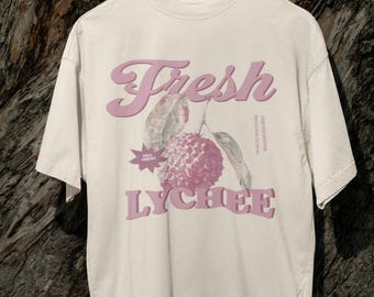 Frisches Lychee Shirt Spiky Süße, Botanische Frucht Grafik T-Shirt, Exotische Sommer Frucht Shirt, Bauernmarkt Shirt, Tropische Frucht Tshirt
