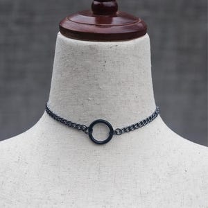 Day Collar Discreet Sub O-ring Chain Necklace Goth Choker Submissive DDLG Good Girl