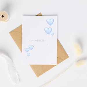 Tarjeta del Día del Padre con diseño minimalista y moderno / Carta de regalo para el Día del Padre / Descarga digital, imprimible e instantánea / Tarjeta del Día del Padre en color azul
