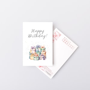Happy Birthday Gifts Card Download, minimal and modern design gif birthday card