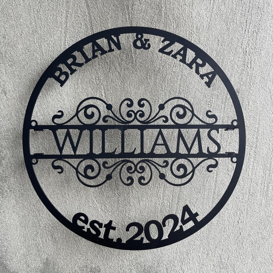 Personalized Metal Family Last Name Sign - Custom Home Decor - Est ...