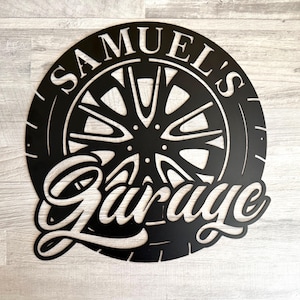 Custom Name Garage Sign - Tire Repair -  Mechanic Workshop Decor - Personalized Garage Sign - Mechanic Gift - Metal Shop Sign - Man Cave