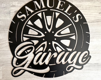 Custom Name Garage Sign, Personalized Mechanic Shop Wall Art, Tire Repair & Workshop Decor