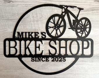 Letrero personalizado para tienda de bicicletas, decoración personalizada para taller de servicio de bicicletas (año estimado)