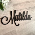 Personalized Metal Name Sign, Custom Laser Cut Script Words - Home or Office Wall Decor product logo