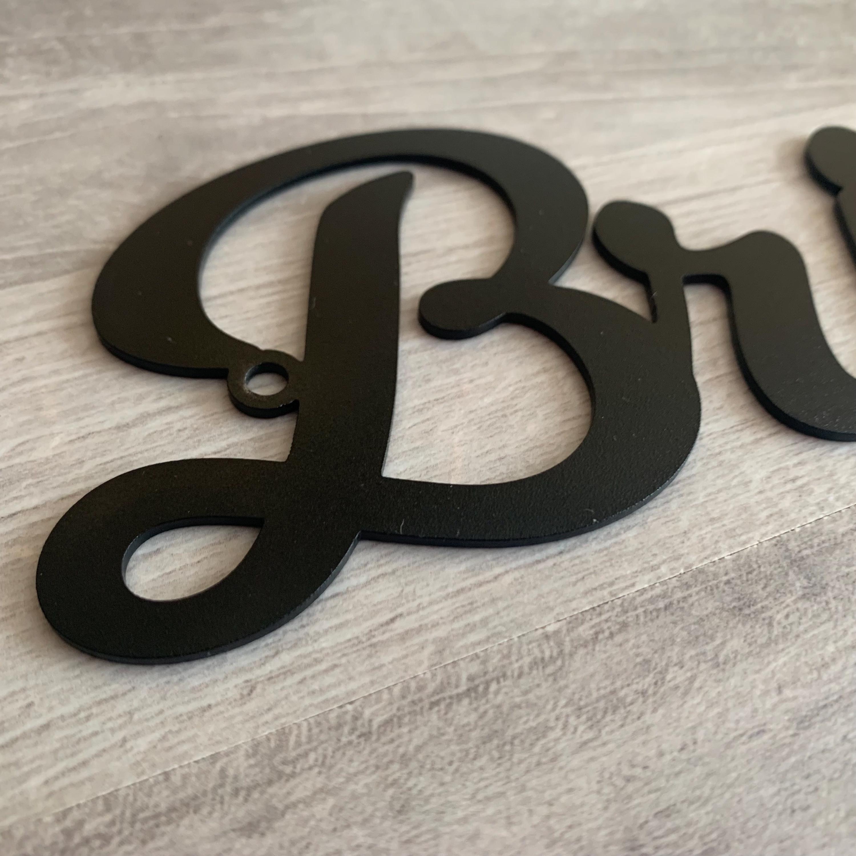 Custom Metal Script Words - Personalized Laser Cut Letters - Sign for ...