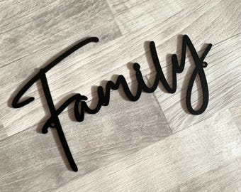Personalized Metal Family Sign - Custom Laser Cut Words or Letters