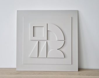 Geometric Textured Wall Art: Modern 3D Neutral Palette