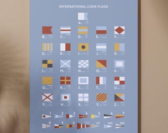 Nautical Flags Alphabet & Morse Code Print: Maritime Decor (Digital Download)