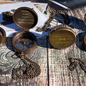 Personalised Gifts for Him, Unique Personalised Gifts for Her, Brass Compass, Engraved Gifts That Make Memories, Personalised Wedding Gifts
