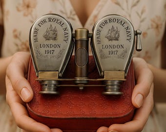 Brass Binocular Pirate Spyglass for Camping Hiking  Royal Navy Binocular London 1917 Reproduction, Antique Finish Vintage Style, Home Decor