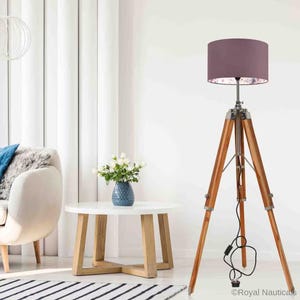 Teakwood TRIPOD FLOOR LAMP For Living Room - Adjustable Led Lighting, Modern Minimalist Design, Perfect For Corner Or Task Lighting