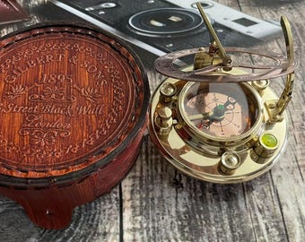 PERSONALIZED COPPER Working COMPASS With Leather Case – Custom  Laser Engraved Compass - Unique Gift For Men, Father’s Day, Anniversary