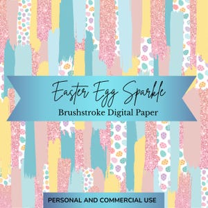 Pinselstrich PNG, Ostern Glitter Pinselstrich Digitales Papier, Pastell Pinselstrich-Muster, Frühling abstrakte Pinselstriche, Printable Ostern